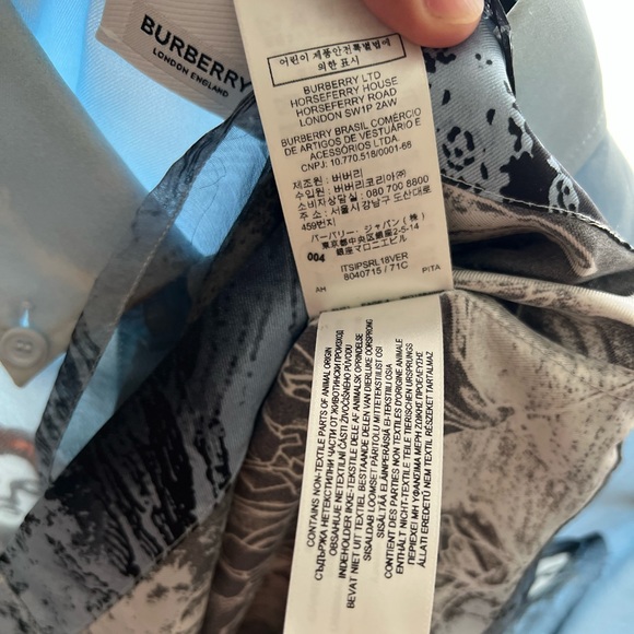 Burberry Silk Short Sleeve Print Oversized Shirt Sz M - Picture 4 of 5